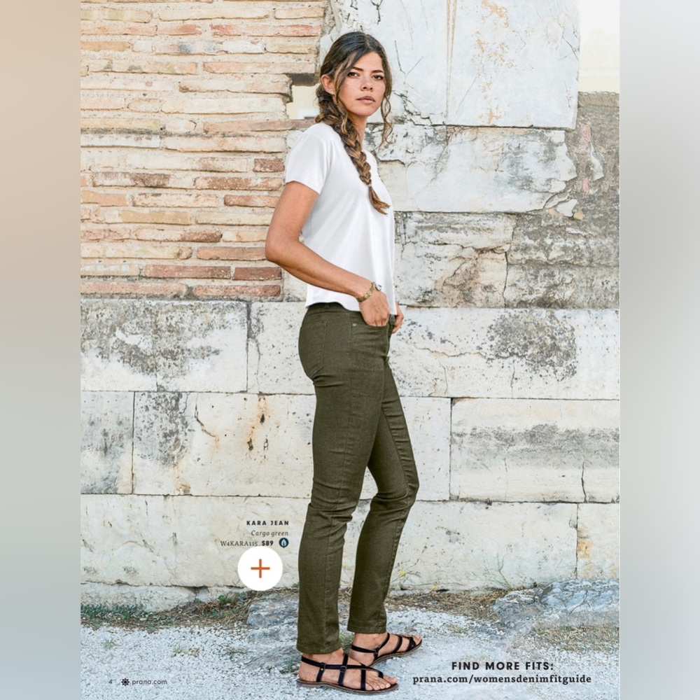 Prana Kara Jean, Size 10, Cargo Green